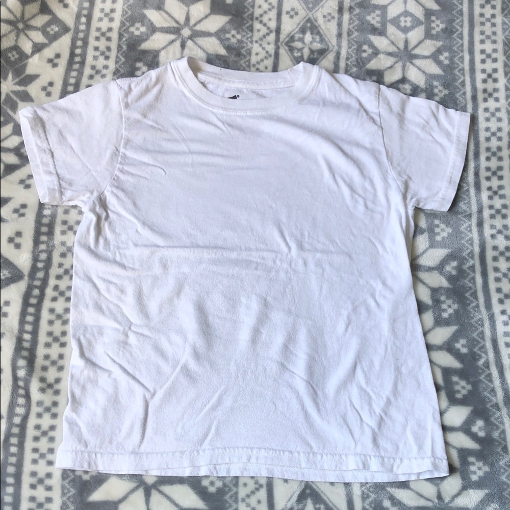 Hanes White Short Sleeve Crew Neck Tee for Kids